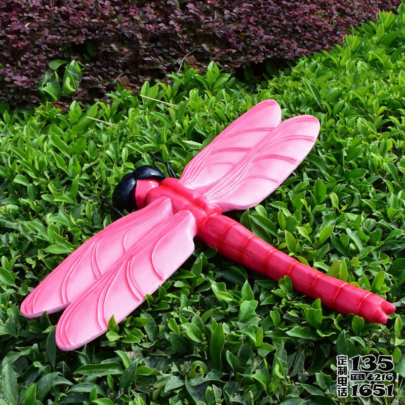 學(xué)校玩樂(lè)場(chǎng)粉紅色玻璃鋼彩繪蜻蜓雕塑 學(xué)校玩樂(lè)場(chǎng)粉紅色玻璃鋼彩繪蜻蜓雕塑