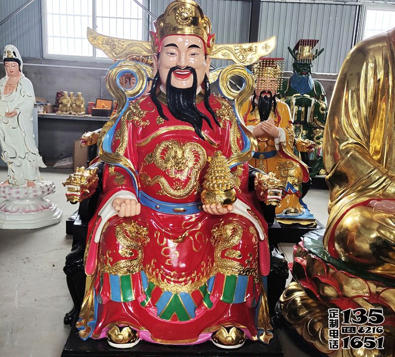 玻璃鋼彩繪寺廟供奉佛像財(cái)神雕塑 玻璃鋼彩繪寺廟供奉佛像財(cái)神雕塑