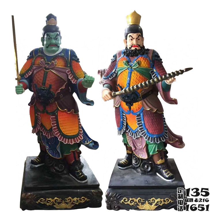 宗教寺院擺放四大天王玻璃鋼彩繪神像雕塑 宗教寺院擺放四大天王玻璃鋼彩繪神像雕塑