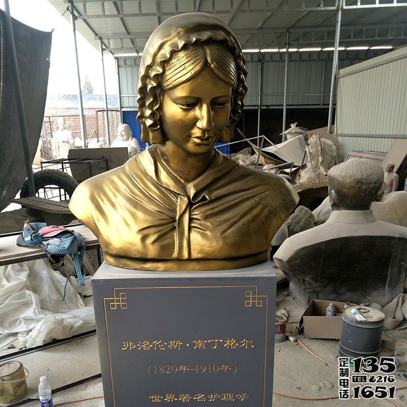 醫(yī)學院玻璃鋼仿銅胸像著名護理事業(yè)創(chuàng)始人南丁格爾雕塑 醫(yī)學院玻璃鋼仿銅胸像著名護理事業(yè)創(chuàng)始人南丁格爾雕塑
