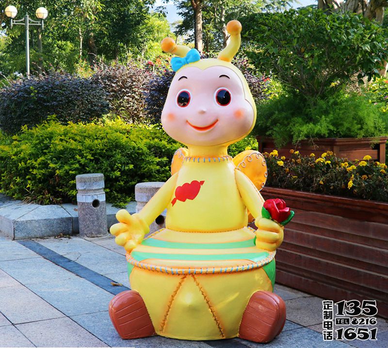 動物園創意玻璃鋼卡通蜜蜂雕塑 動物園創意玻璃鋼卡通蜜蜂雕塑