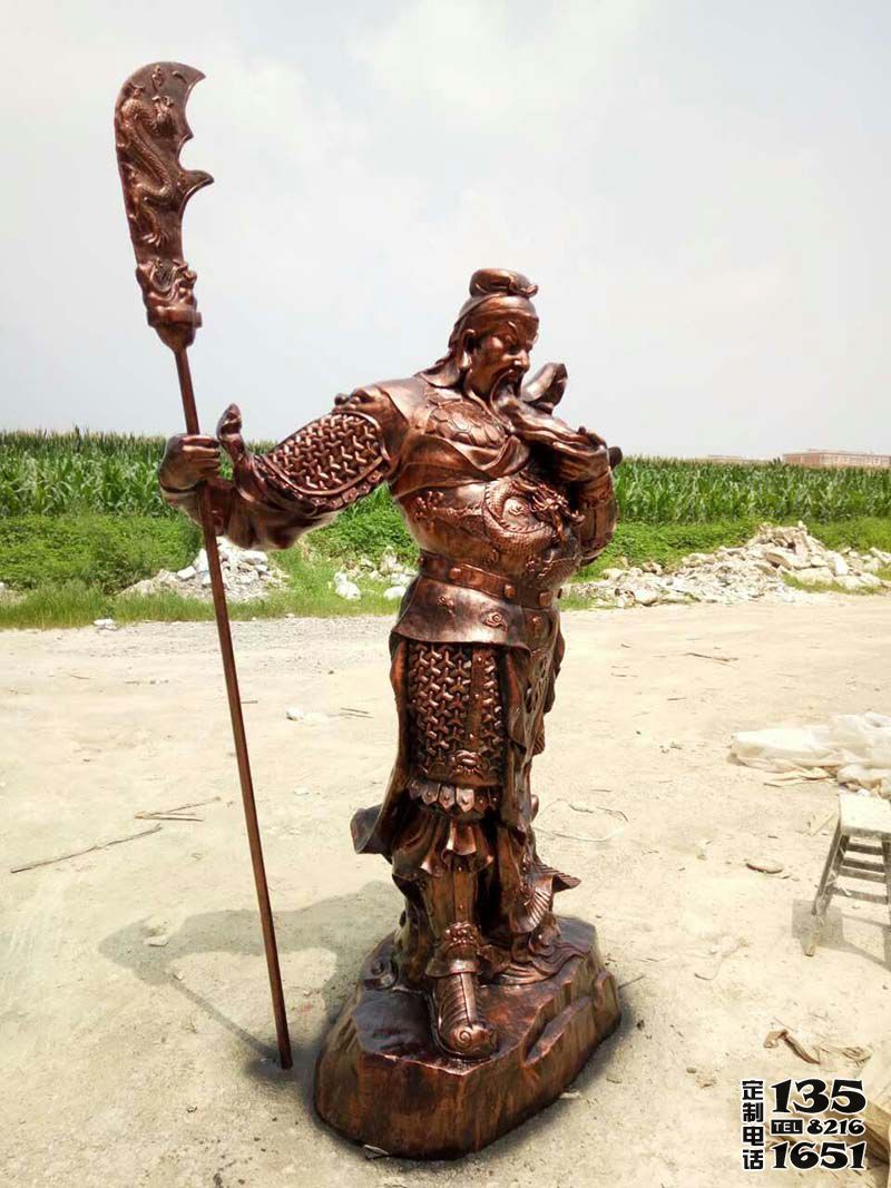 玻璃鋼仿銅戶(hù)外大型景觀武財(cái)神關(guān)公雕塑