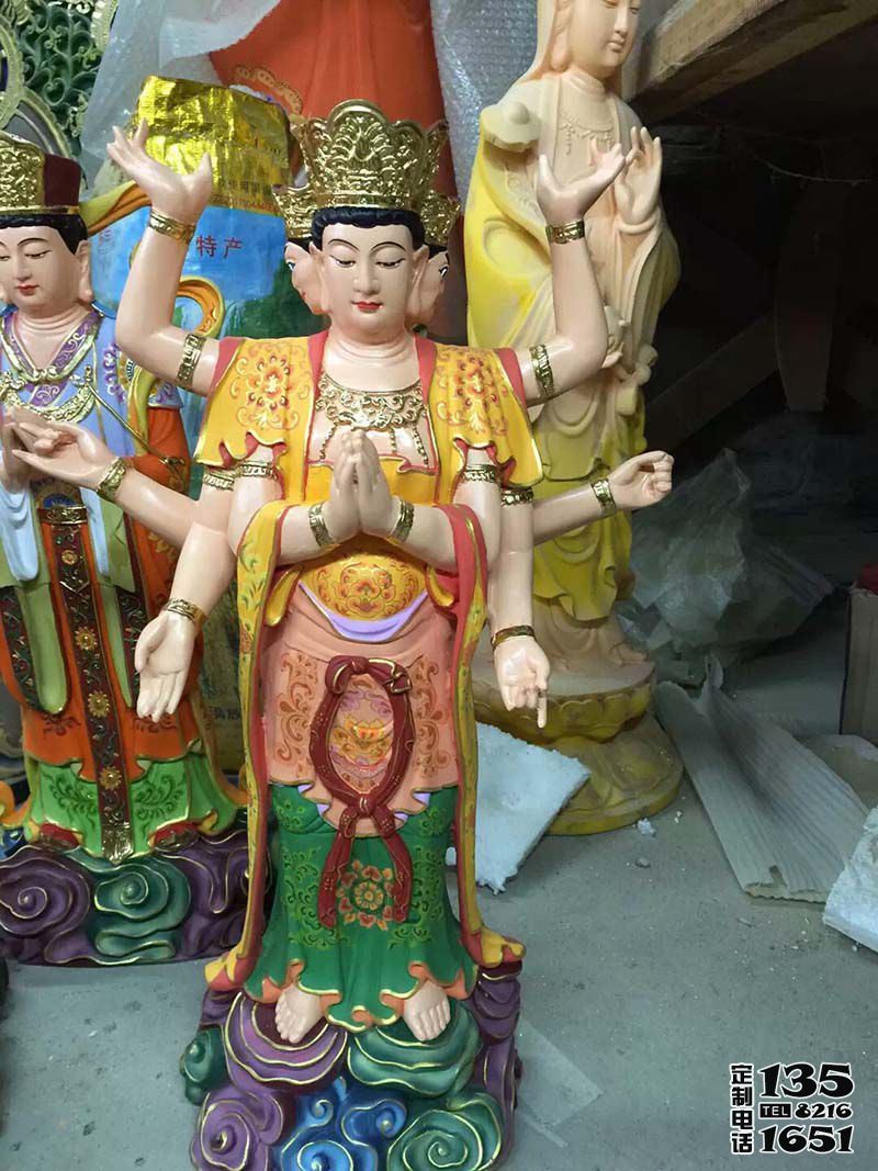 寺廟玻璃鋼彩繪樹脂菩薩像摩利支天雕塑 寺廟玻璃鋼彩繪樹脂菩薩像摩利支天雕塑