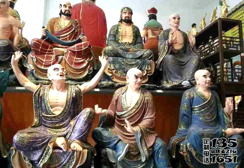 戶外景區大型景觀玻璃鋼彩繪十八羅漢雕塑 戶外景區大型景觀玻璃鋼彩繪十八羅漢雕塑