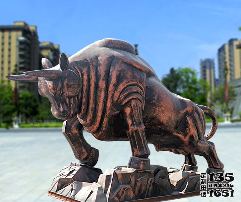 城市廣場(chǎng)玻璃鋼仿銅戶外大型華爾街牛雕塑 城市廣場(chǎng)玻璃鋼仿銅戶外大型華爾街牛雕塑