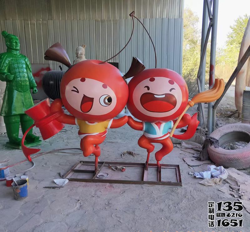 景區園林廣場玻璃鋼卡通水果公仔櫻桃雕塑 景區園林廣場玻璃鋼卡通水果公仔櫻桃雕塑